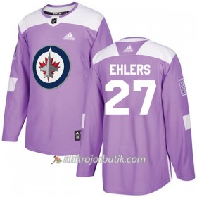 Män Ishockey Winnipeg Jets Tröja Nikolaj Ehlers 27 Adidas 2017-2018 Lila Fights Cancer Practice Authentic